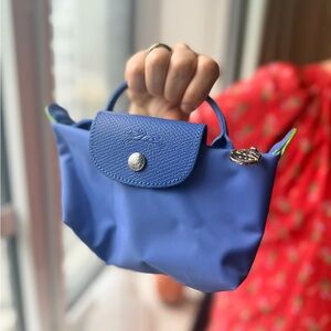 Longchamp Mini Le Pliage Pouch / Top Handle Bag – Blue
